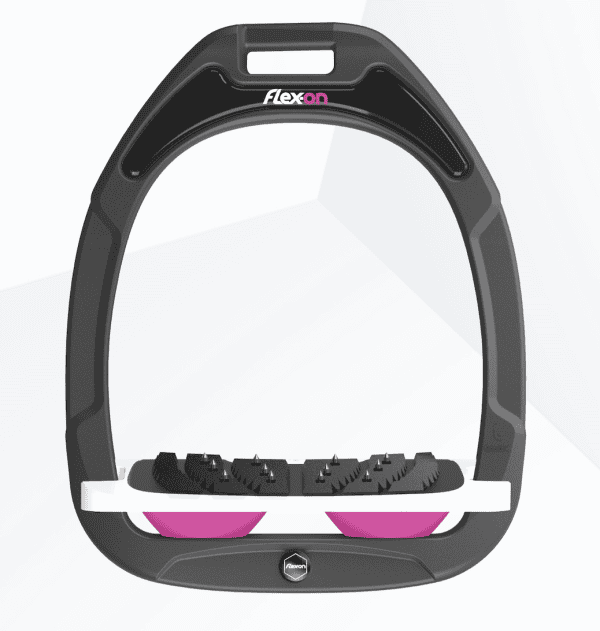 Flex-On GC stirrups - Dark Grey/White/Pink